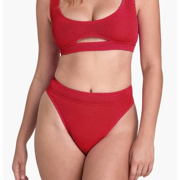NWT Bond-eye Baywatch red cutout bikini top - S - Picture 3 of 5